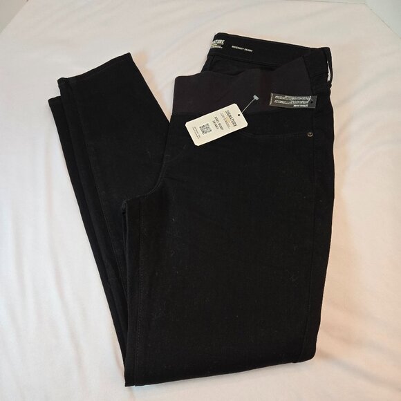 Signature by Levi Strauss Gold Women Maternity Baby Bump Skinny Jeans Sz L Black - Picture 7 of 9